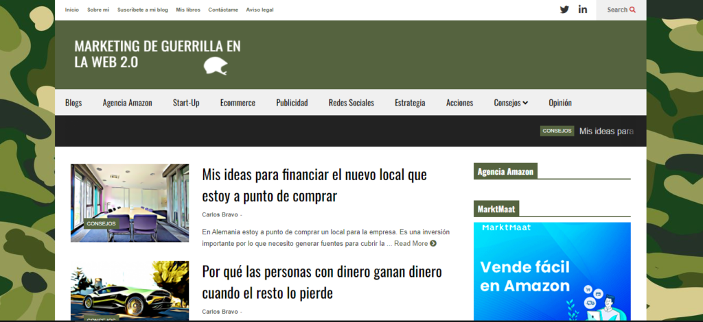 En Marketing de Guerrilla encontrarás artículos basados en la experiencia de su creador, lo que le diferencia del resto de blogs de marketing en español.